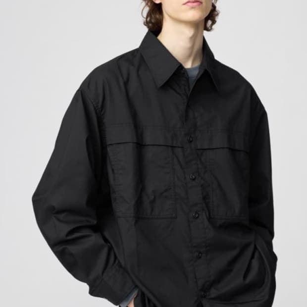 유니클로U/ 유틸리티 셔츠 블랙/ S