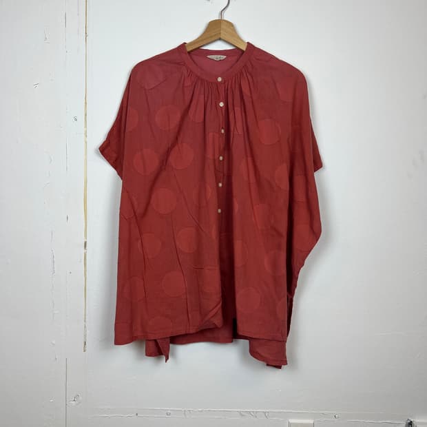 Sumanasa MOS2 레드 도트 루즈 블라우스 F