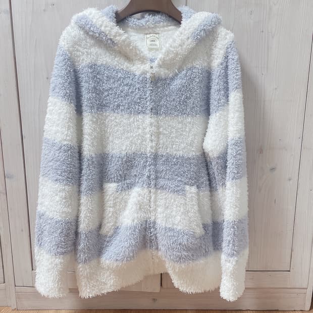 젤라또피케 2024 스트라이프 라벤더 화이트 집업 후드 니트 잠옷