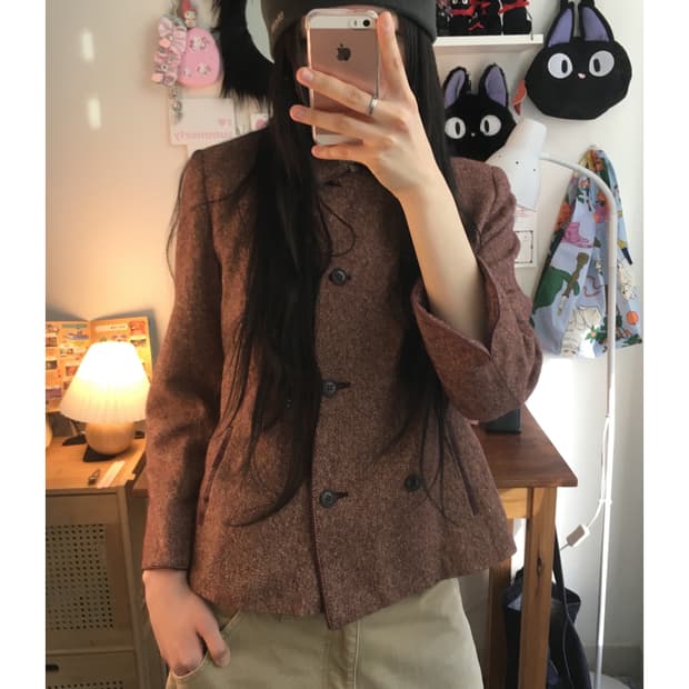 vintage autumn mood double coat brick