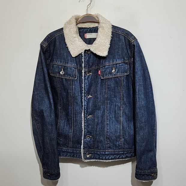 (M) 리바이스 양털 청자켓 중진청 데님자켓 레드탭 