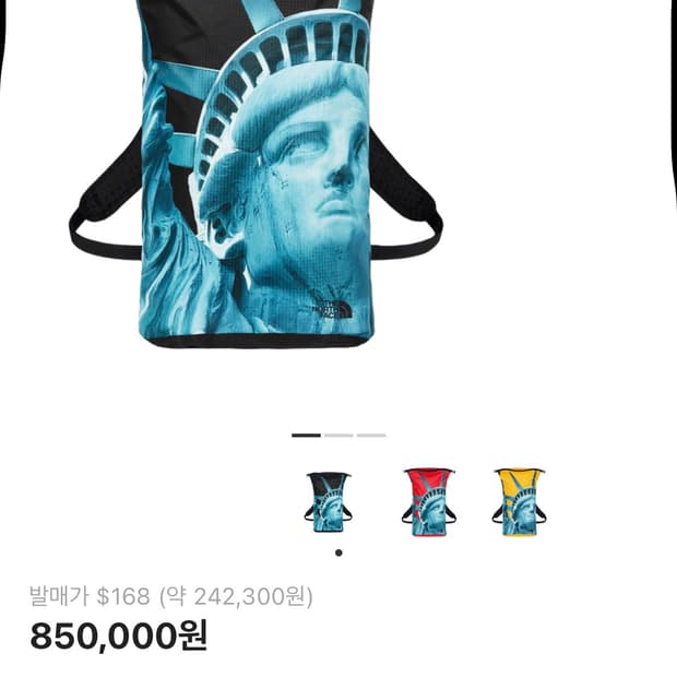 슈프림노스페이스 자유의 여신상 백팩