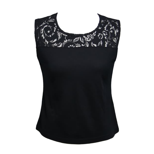 Sheer Floral Panel sleeveless