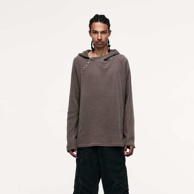 IGNOTA 이그노타 BUTTON HOODIE 버튼 후디 (BROWN)