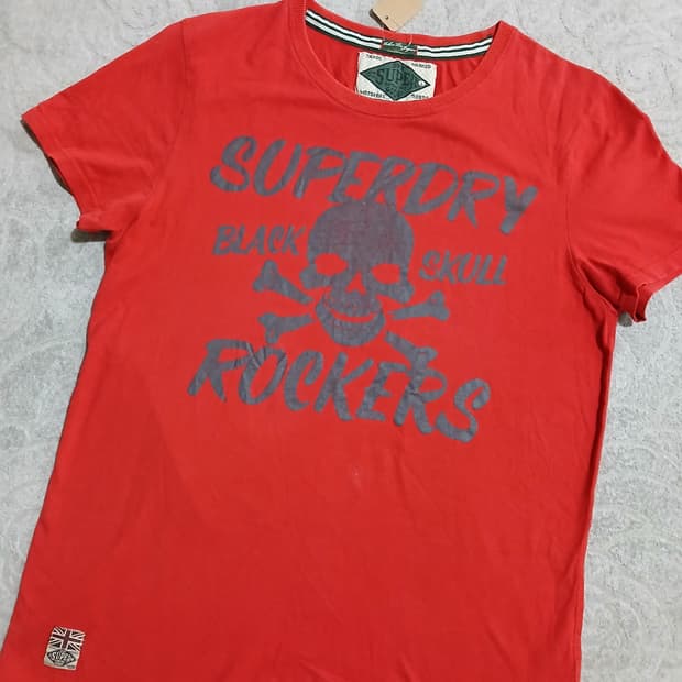 슈퍼드라이 프린팅 반팔티 L