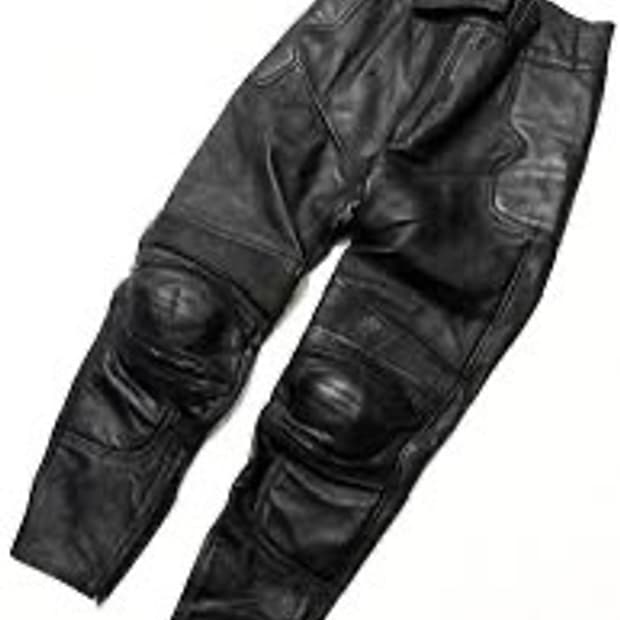 카티 스타일 모토 바이커 카우레더팬츠