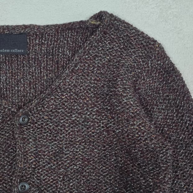 커스텀컬쳐 브라운 울 혼방 니트 가디건 48사이즈