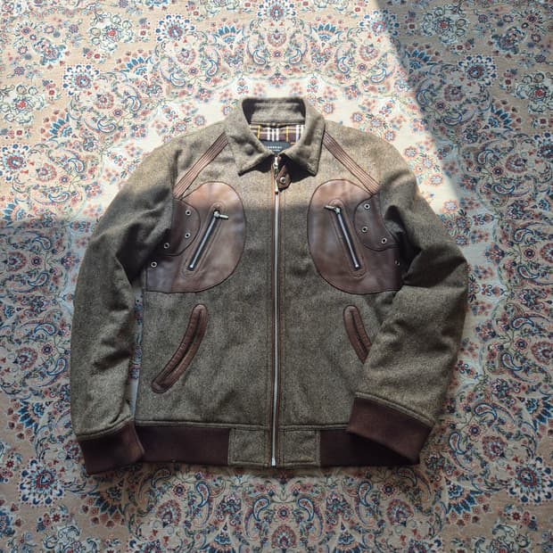 버버리 블랙라벨 울 혼방 블루종