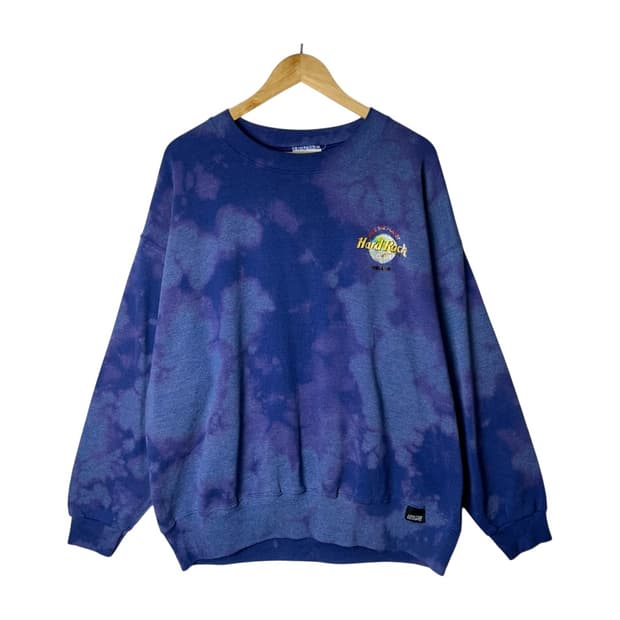 [Hard Rock Cafe] 빈티지 하드락 타이다이 로고 맨투맨