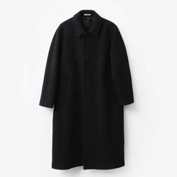 5) 25fw 오라리 스폰지 본디드 와이드 웨일 울 코트 블랙 
