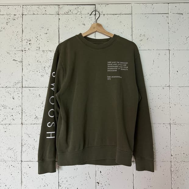 M 나이키 맨투맨 조거팬츠 세트 카키