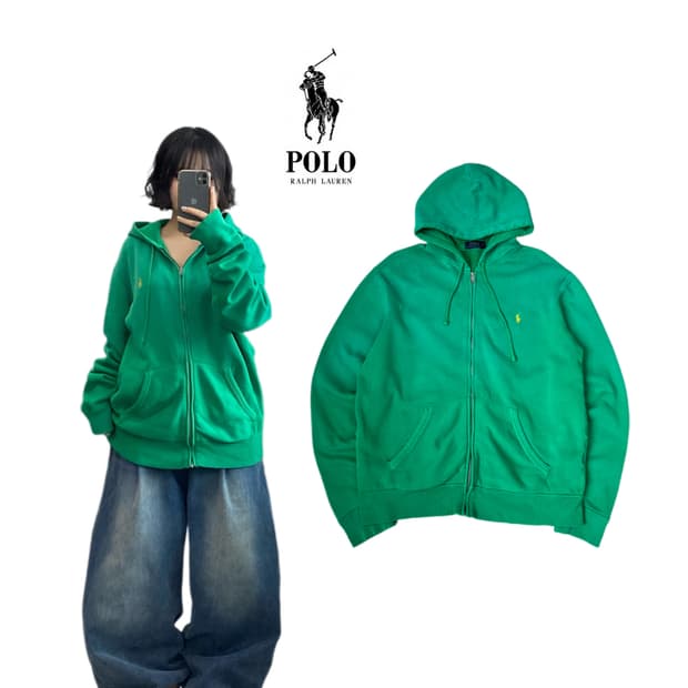 폴로 신형 포니 후드집업 그린