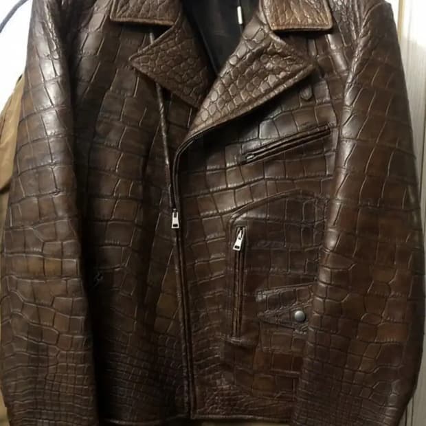 구찌 익스클루시브 바이커 재킷(크로커다일 스킨-악어가죽)해외발송