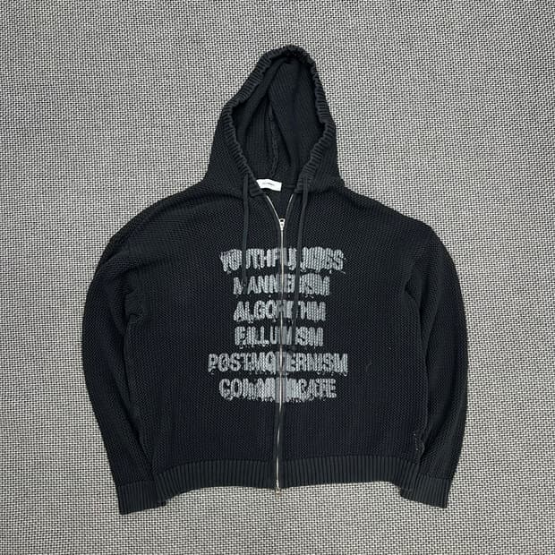 필루미네이트 메쉬 니트 집업