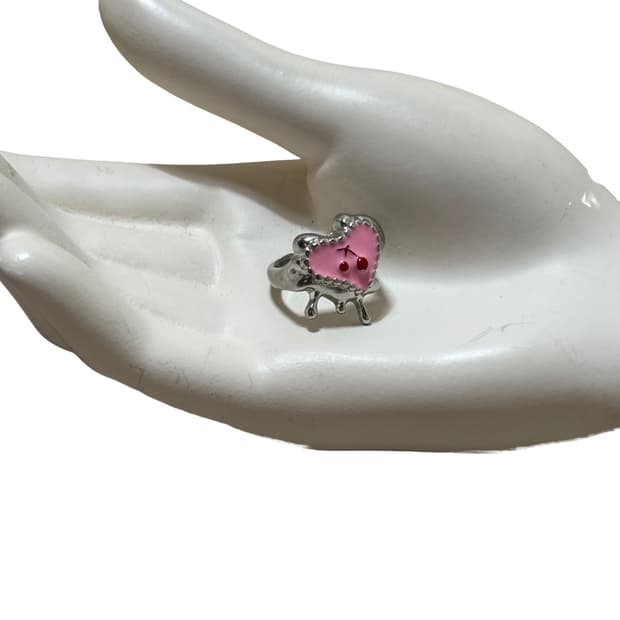 Vtg cherry heart ring