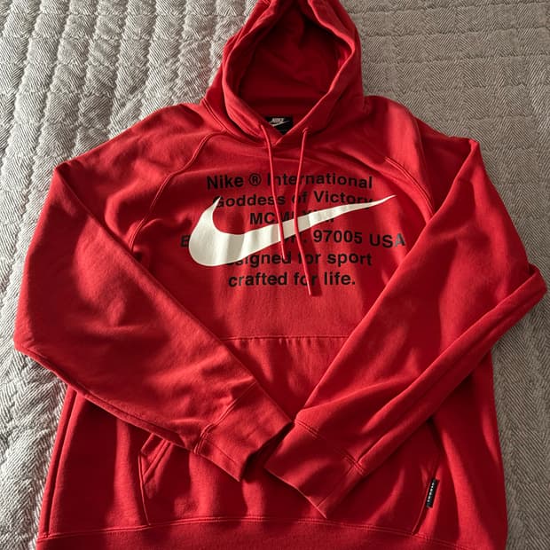 나이키 레드 후드 L