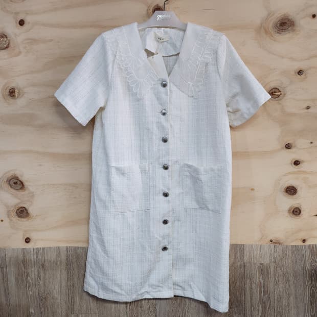 1152) 더오픈프로덕트 트위드 반팔원피스