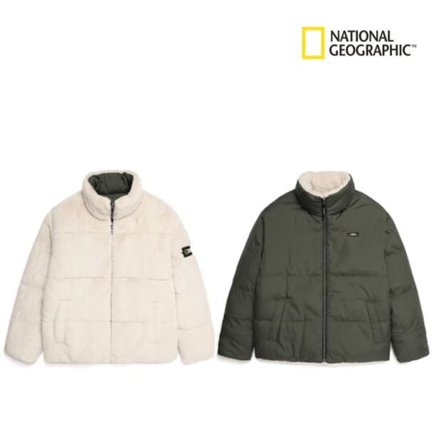가볍고 매우 따뜻한 내셔널지오그래픽 리브시블 퍼 숏 패딩 다운 점퍼