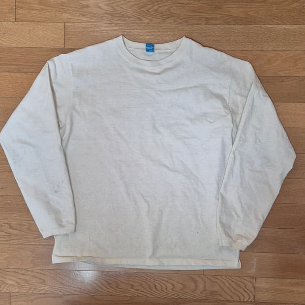 굿온 L 사이즈 아이보리 긴팔 티셔츠