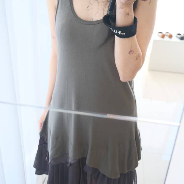 frill layered sleeveless dress