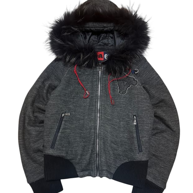 A6 y2k 퍼 후드 자켓