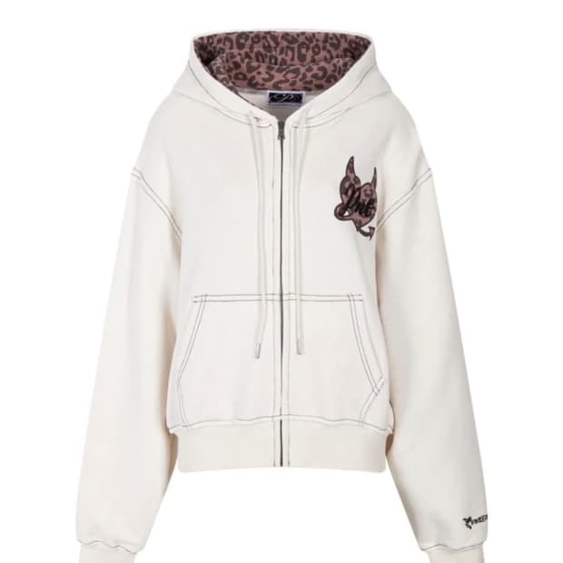 플리즈노팔로우 레오파드 후드집업