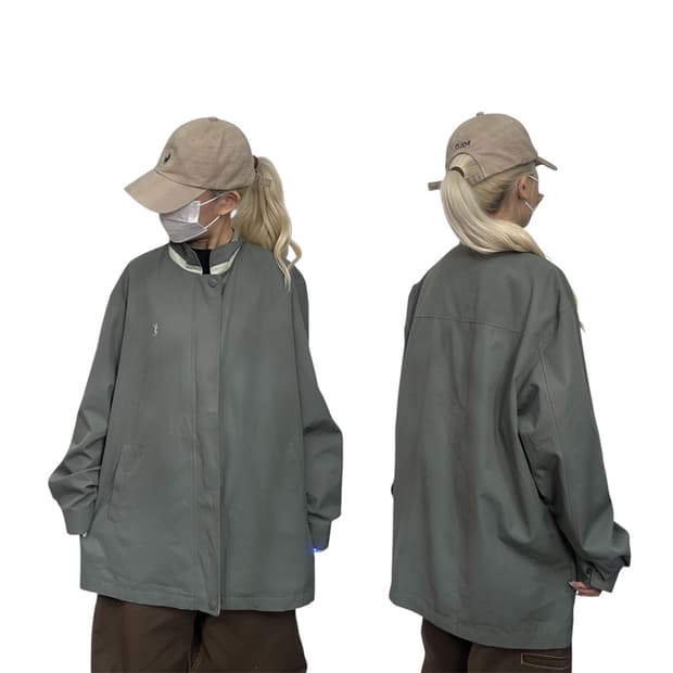 입생로랑 YSL 아카이브 카키 블루종 바람막이 점퍼 105