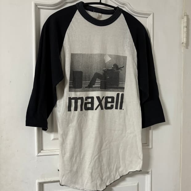 80-90s MAXELL 빈티지 래글런 티셔츠 밴드티