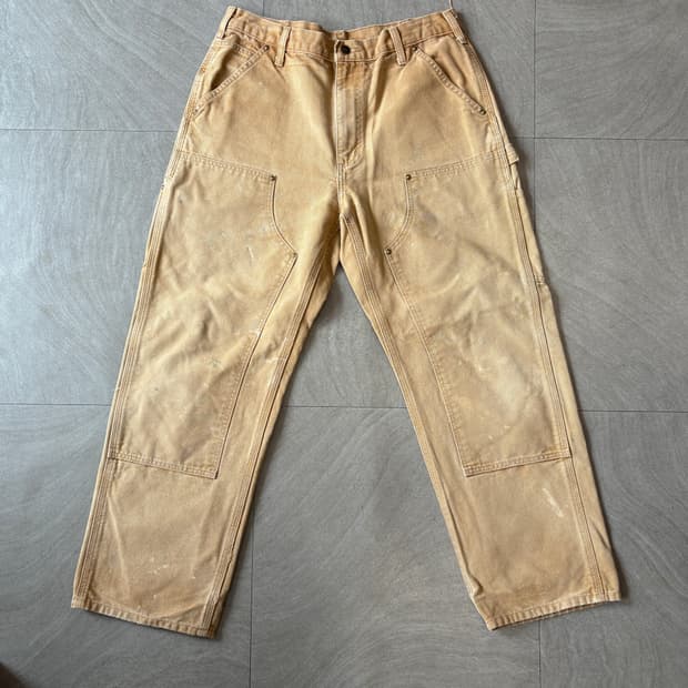 칼하트 브라운 더블니 팬츠 바지