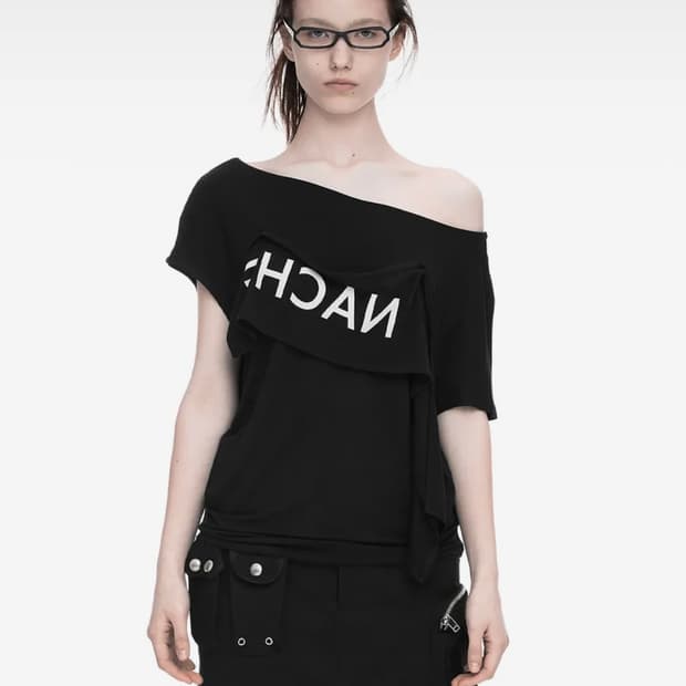 나체 투웨이 프린트 티셔츠