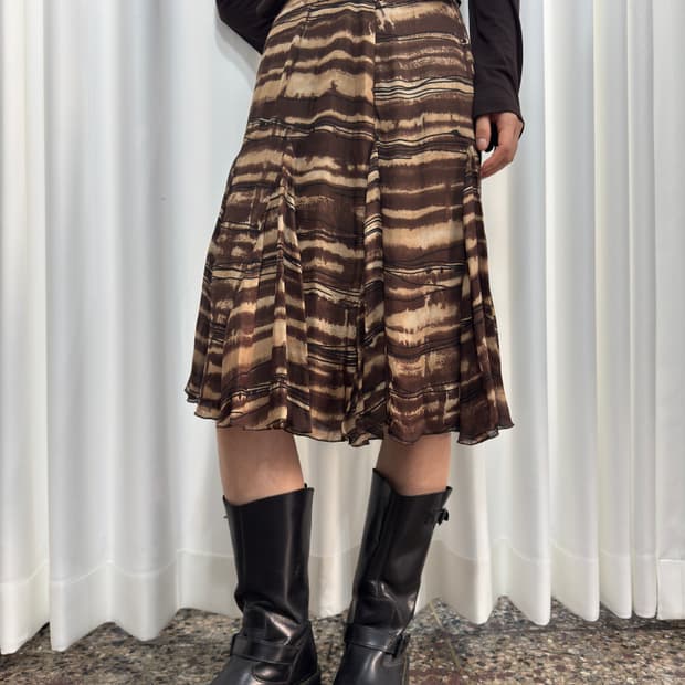 pattern midi skirt