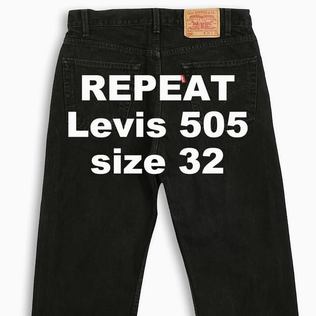 빈티지 리바이스 505 흑청 90s 32 인치 LV5053430