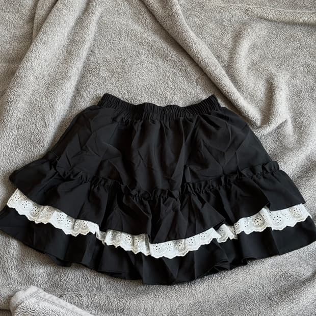 빈티지 공겜깔 블랙 캉캉 스커트 