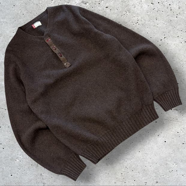 [M] 리바이스 울 브라운 헨리넥 니트 스웨터 D869