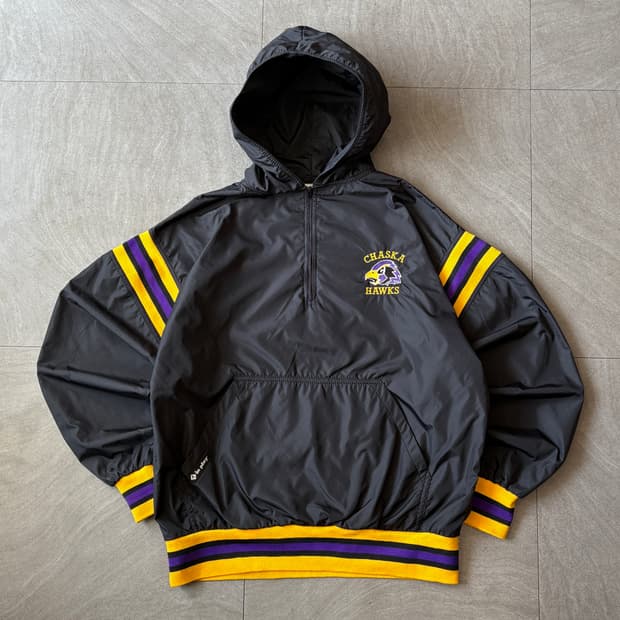 90년대 미국 생산 블랙 블랙 웜업 자켓