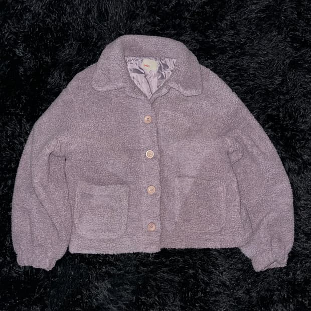 스파오 덤블 플리스 자켓 퍼플 보라