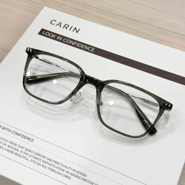 (새상품) 카린 AIR 3 S_C3 에어3 스퀘어 안경 클리어 카키 그레