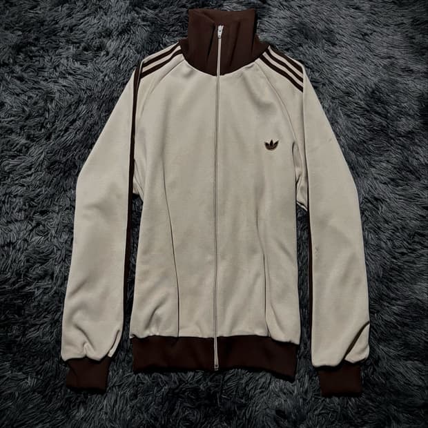 ADIDAS DESCENTE 아이보리 브라운 트랙탑