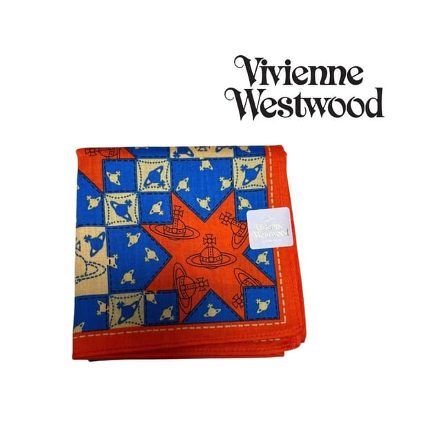 비비안웨스트우드 면 손수건 6  (새상품 with Case)