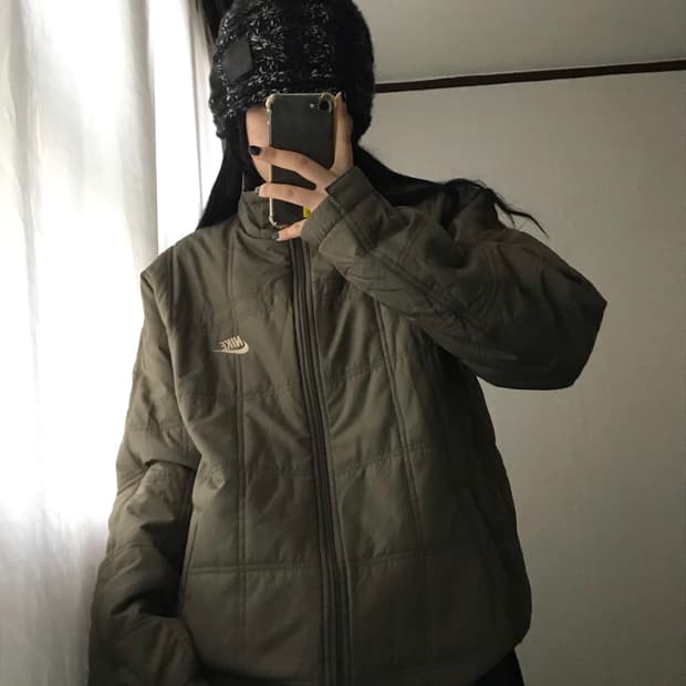 나이키 카키 투웨이 경량패딩