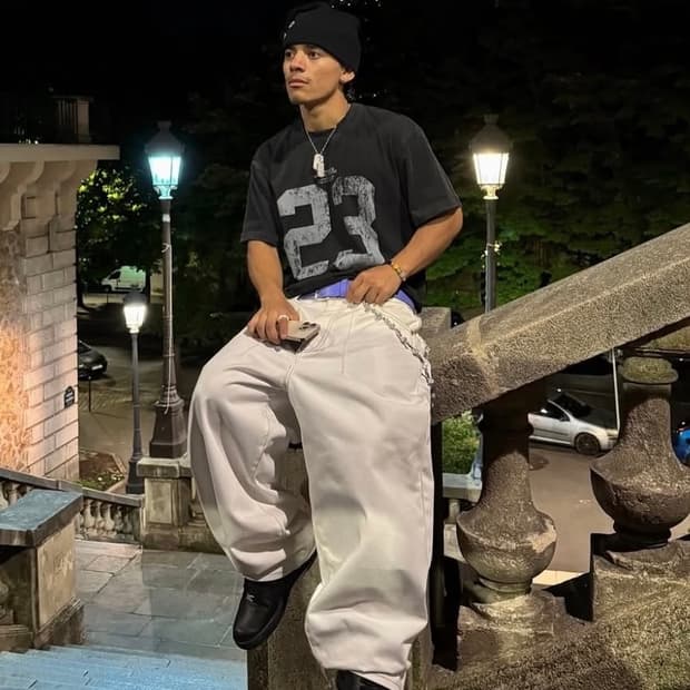 SWEATSCOLLECTIVE 배기 데님 화이트 M