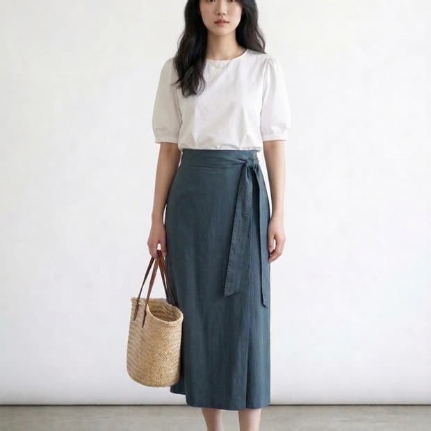 텍스처서울 스트링 랩 스커트