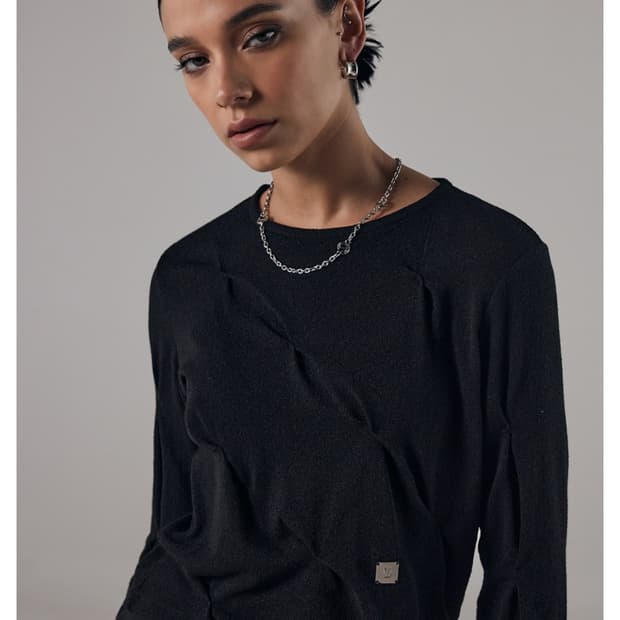 Bar-Tack See-Through Long Sleeve