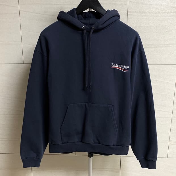 [M/95] 발렌시아가 웨이브로고 후드티