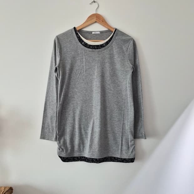 일본 빈티지 모리걸 레이어드 스타일 셔링 티셔츠 