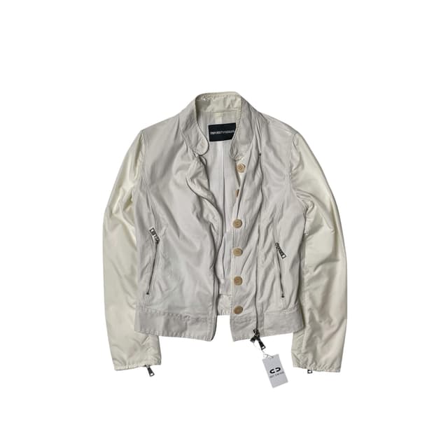Emporio armani 나일론 레더 스티치 포인트 자켓