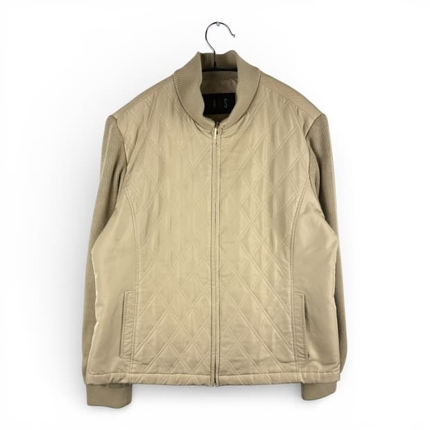 105) 닥스 퀄팅 니트 집업 베이지