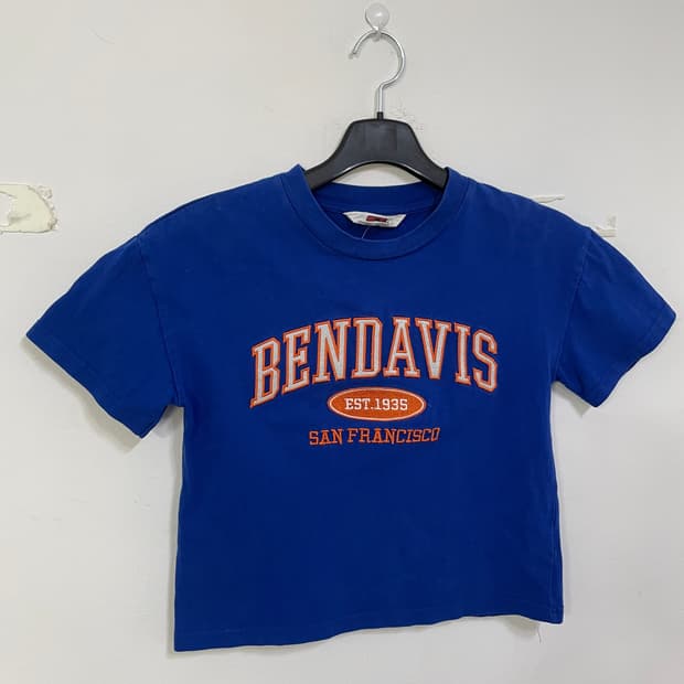 벤데이비스 블루 크롭 반팔 티셔츠