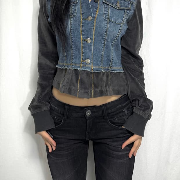 Hooded Crop Denim Jacket