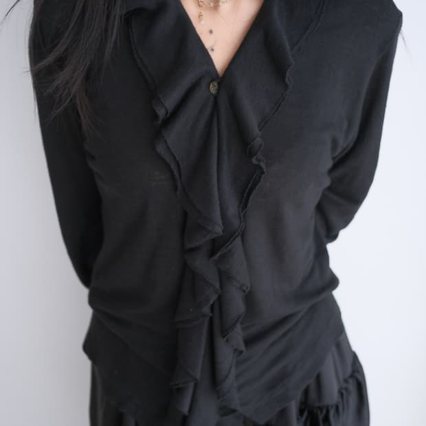 97s Cascade linen cardigan